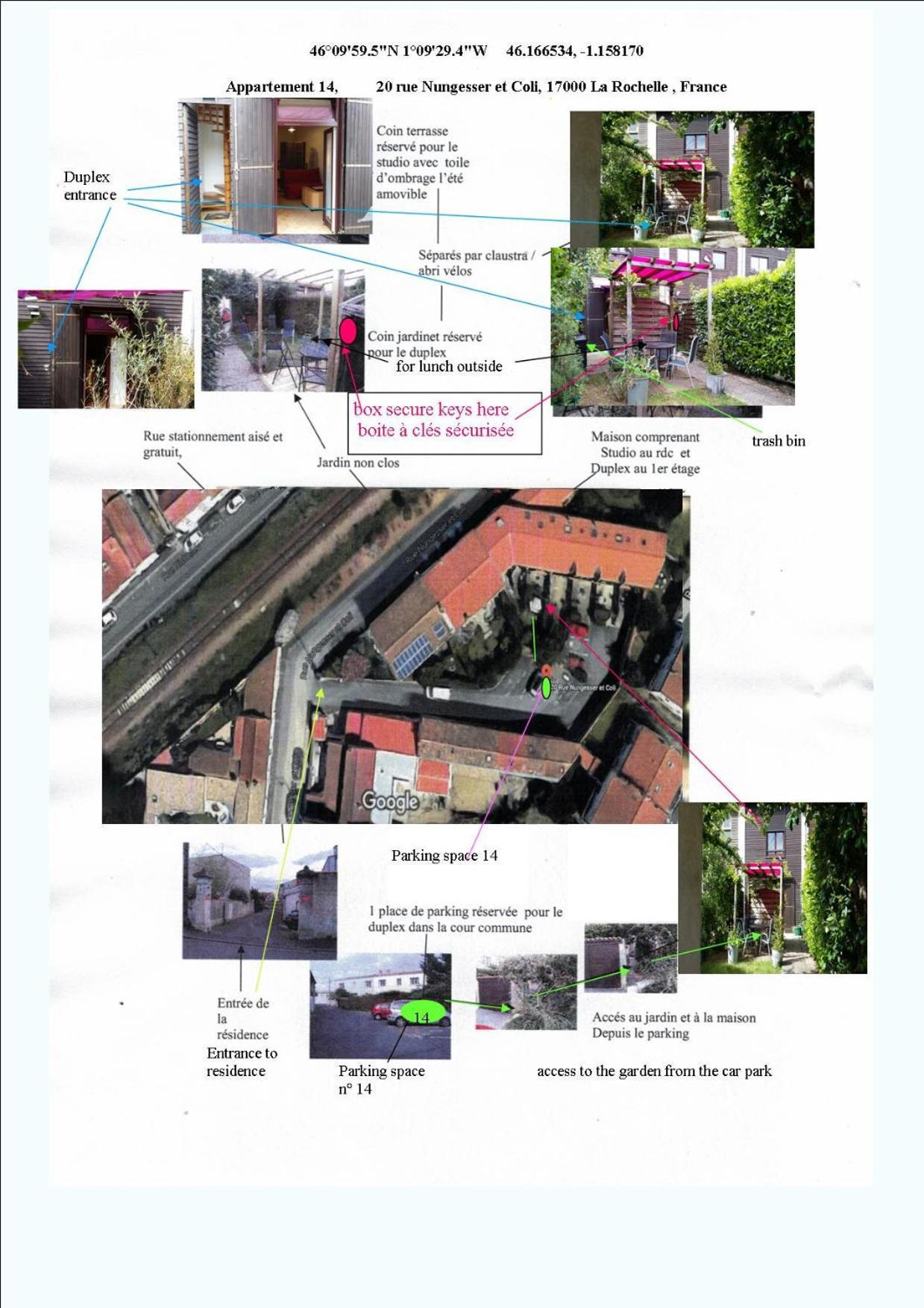 Duplex14H 1Er Etage Jardinet 1 Parking Ou Studio14B Rdc Terrasse Sans Parking La Rochelle  Kültér fotó